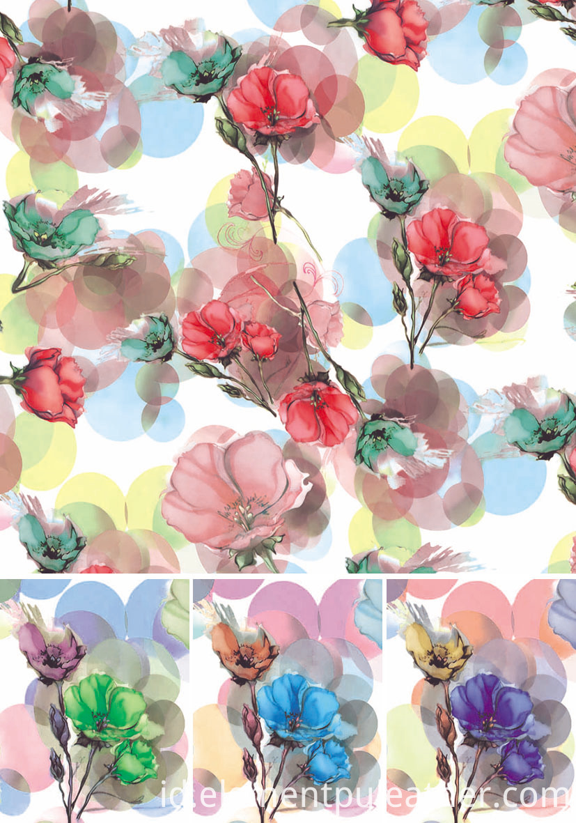Digital Dicetak PU Leather Digital Printed PU Leather